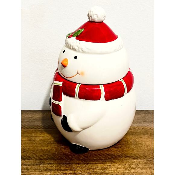 NWT: Godinger - Snowman Figural Ceramic Cookie Jar - Picture 4 of 5